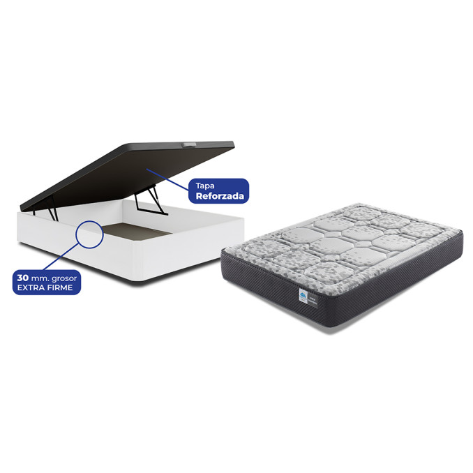 Conjunto canapé y colchón Visco Grafeno 135x190...