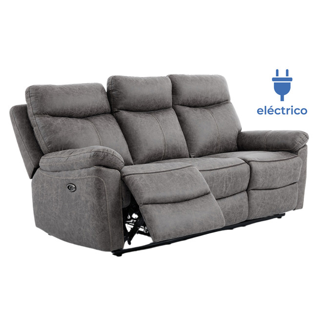 Sofá relax eléctrico 3 plazas 192 cm Afflec