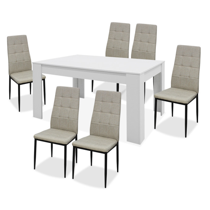 Conjunto mesa y 6 sillas Nevada