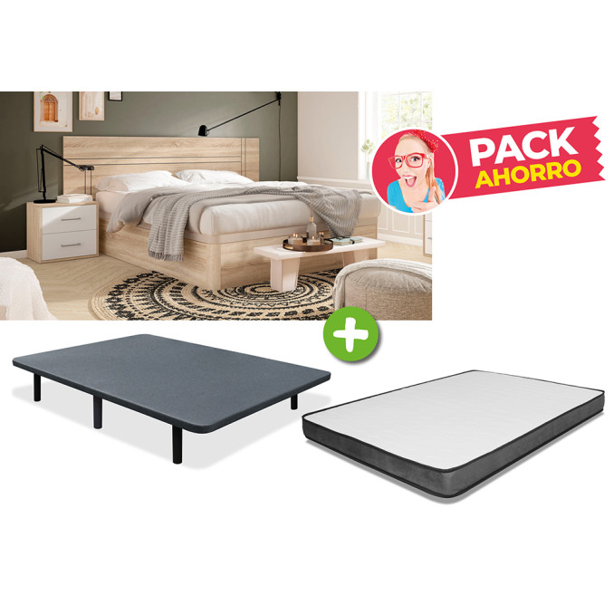 Pack Dormitorio 135x190 Barcelona - Cabecero +...