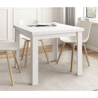 Mesa cuadrada extensible comedor Tempo blanco