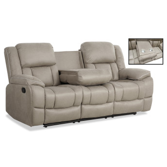 Sillón relax 3p Cooper 220 cm con respaldo reposabrazos portabebidas
