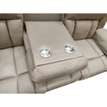 Sillón relax 3p Cooper 220 cm con respaldo reposabrazos portabebidas