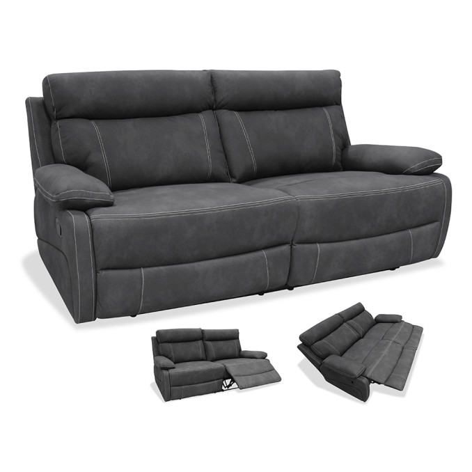 Sofá relax tres plazas Jack 205 cm