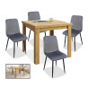 Conjunto mesa extensible artisan y 4 sillas Cyrus