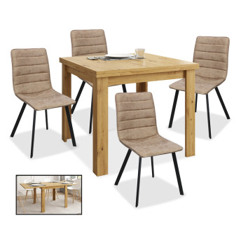 Conjunto mesa extensible y 4 sillas Berta