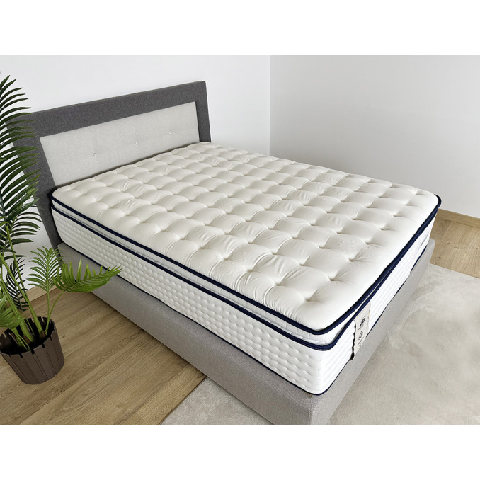 Colchón pillow top con viscoelástica y muelles...