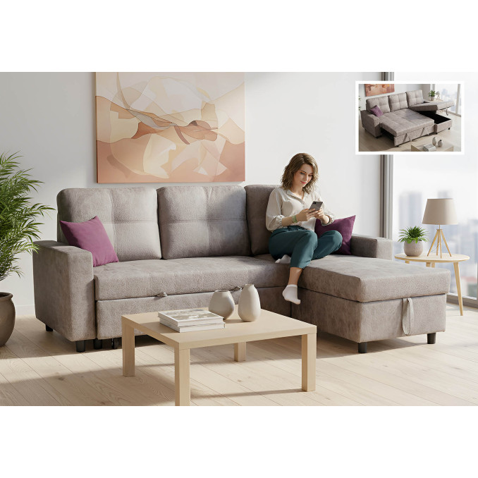 Sofá chaise longue cama Fan 230 cm.