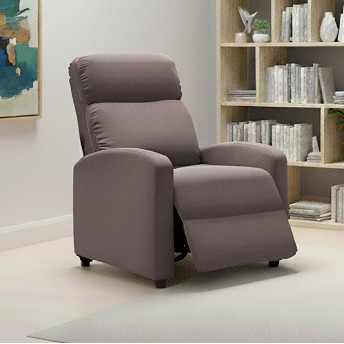 Sillón relax pushback reclinable Boom color moka gris