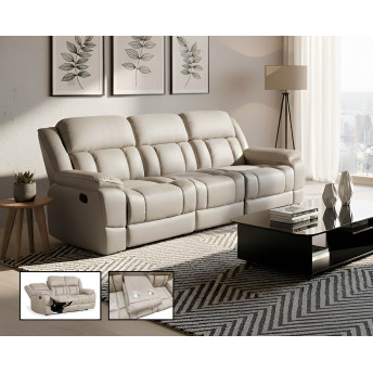 Sillón relax 3p Cooper 220 cm con respaldo reposabrazos portabebidas