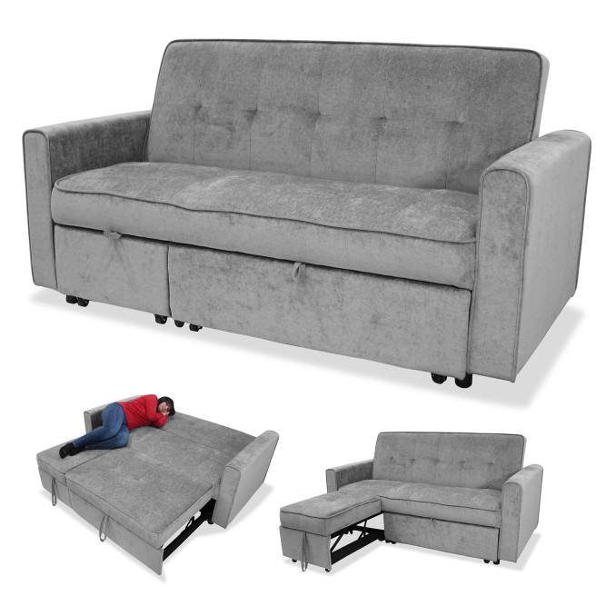 Sofá con cama y chaiselongue extraíbles Arkana...
