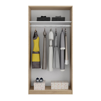 Armario dos puertas Flow correderas 100 cm color roble