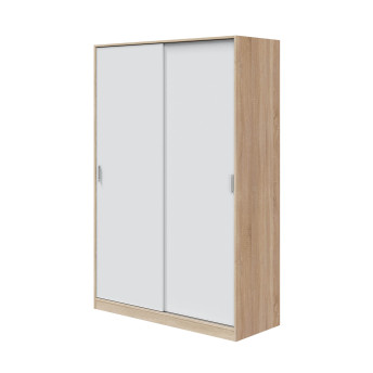 Armario dos puertas correderas Nordic 120 cm colores roble y blanco