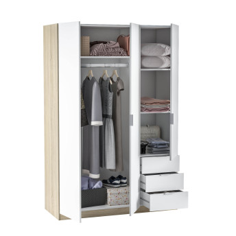 Armario tres puertas MEGABOX y tres cajones 121 cm