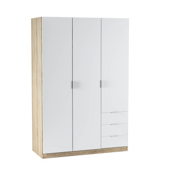 Armario tres puertas MEGABOX y tres cajones 121 cm