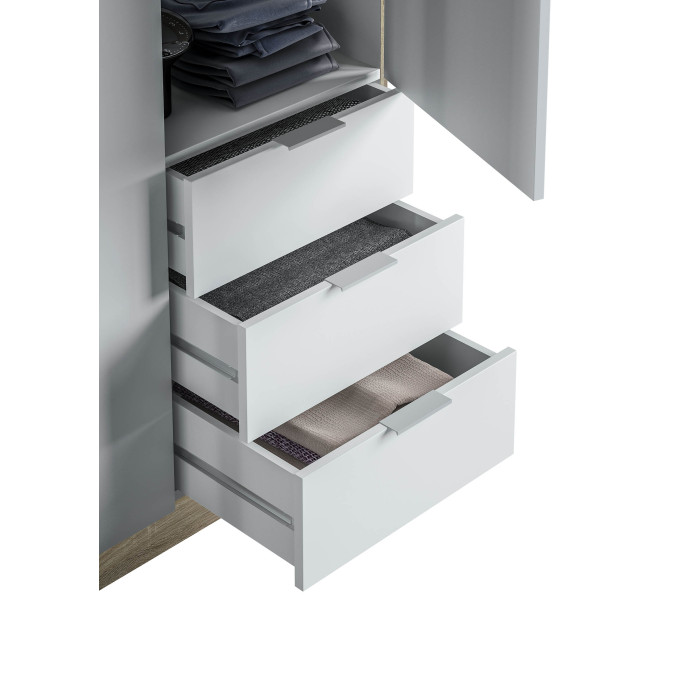 Armario tres puertas MEGABOX y tres cajones 121 cm