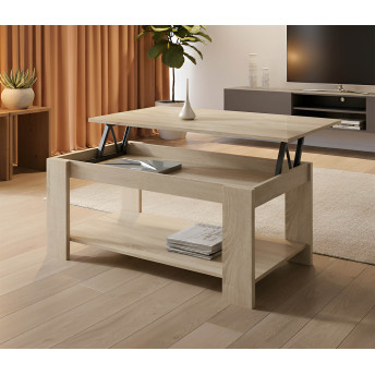 Mesa centro elevable New Belén 100x50x50 color roble