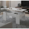 Mesa centro elevable blanco 100x50 cm.
