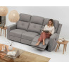 Sofá relax reclinable tres plazas Nadal 190 cm color gris