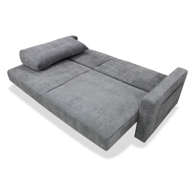 Sofá cama extra grande Wakale XL gris 230 cm.