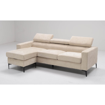 Sofá chaise longue Fido beige 220 cm