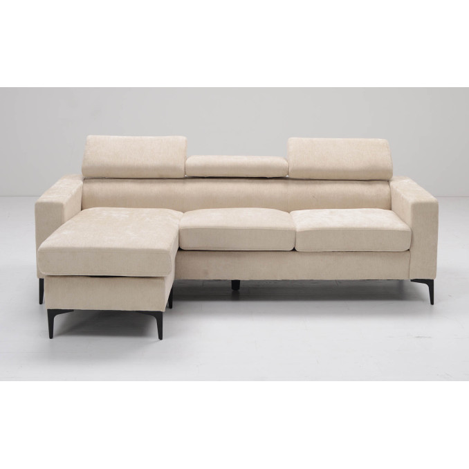 Sofá chaise longue Fido beige 220 cm