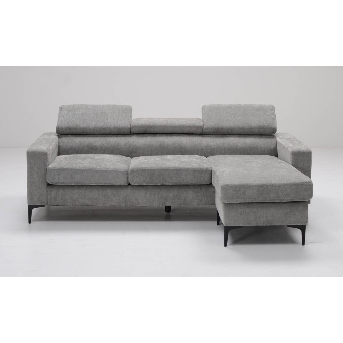 Sofá chaise longue Fido gris 220 cm