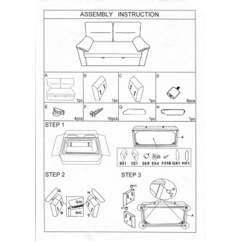 Sofá cama 3 plazas Fleming gris 200 cm