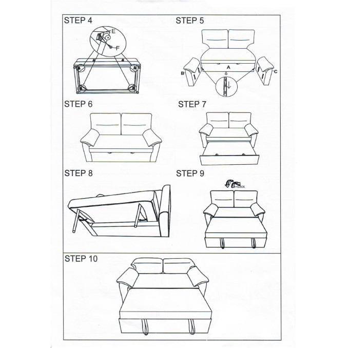 Sofá cama 2 plazas Fleming gris 140 cm
