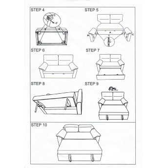 Sofá cama 2 plazas Fleming gris 140 cm