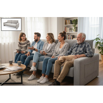 Sofá cama extra grande Wakale XL beige 230 cm.