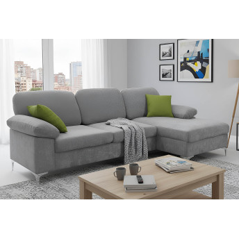 Sofá chaise longue derecha Cyril 265 cm gris