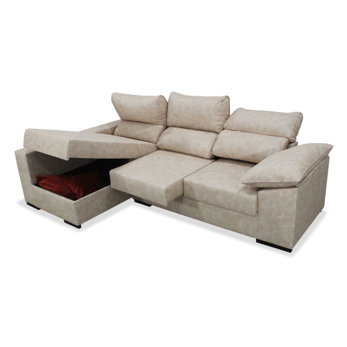 Sofá chaise longue izquierda California arcón...