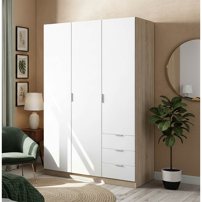 Armario tres puertas MEGABOX y tres cajones 121 cm