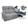 Sofá relax Kardashian gris tres plazas 180 cm