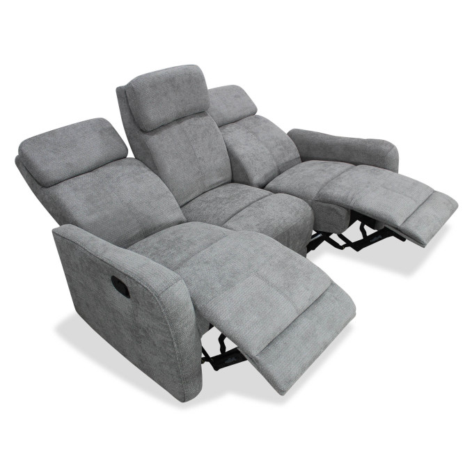 Sofá relax Kardashian gris tres plazas 180 cm