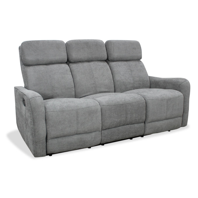 Sofá relax Kardashian gris tres plazas 180 cm
