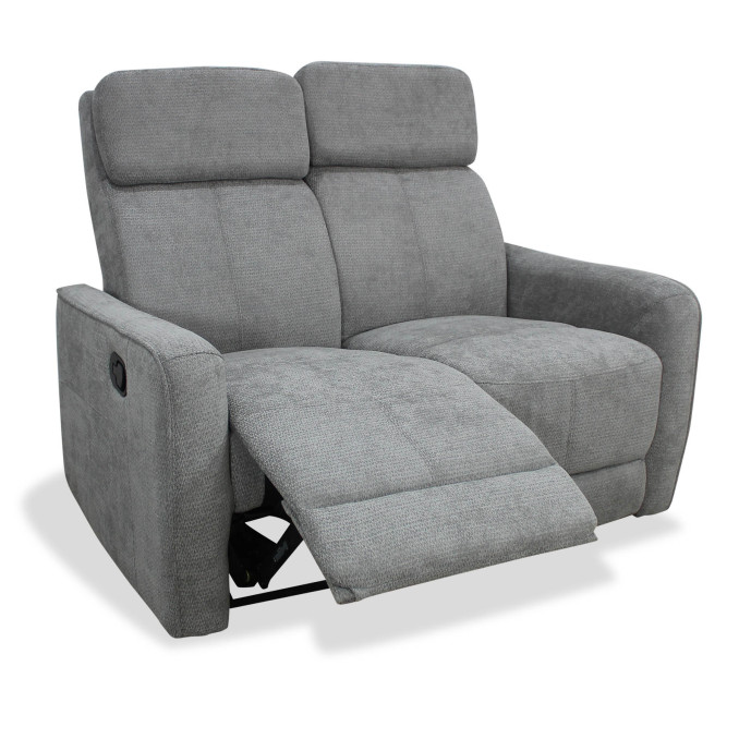 Sofá relax Kardashian gris dos plazas 130 cm