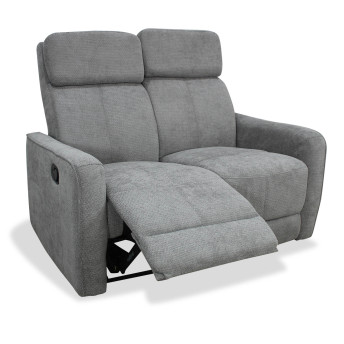 Sofá relax Kardashian gris dos plazas 130 cm