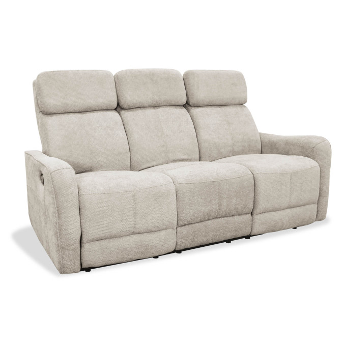 Sofá relax Kardashian beige tres plazas 180 cm