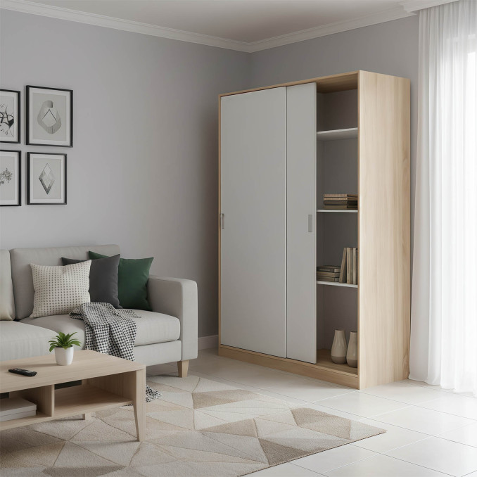 Armario dos puertas correderas Nordic 120 cm...