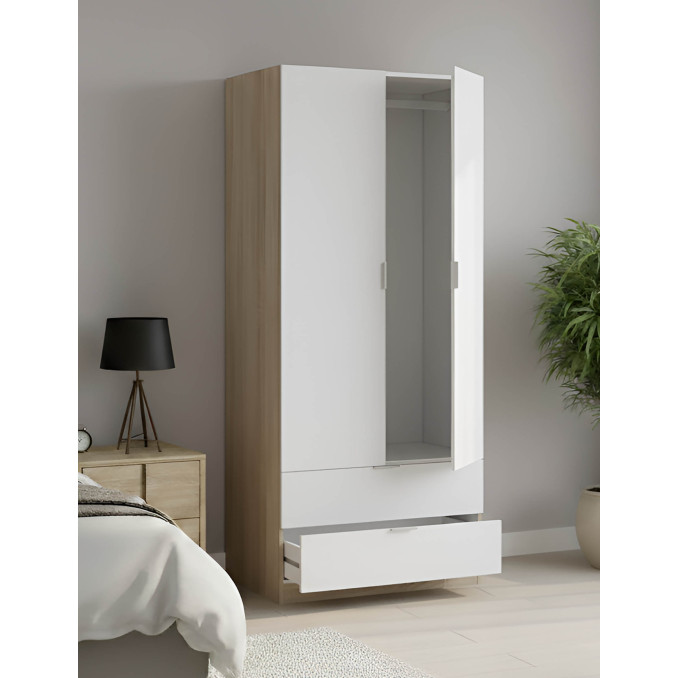 Armario dos puertas Practik y dos cajones 81 cm