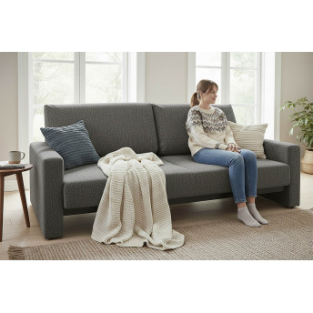 Sofá cama extra grande Wakale XL gris 230 cm.