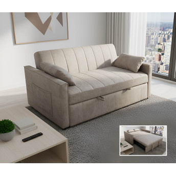 Pack ahorro salón Velázquez - Mueble librería salón + sofá cama + mesa centro elevable