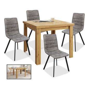 Conjunto mesa extensible y 4 sillas Berta