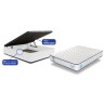 Conjunto canapé blanco y colchón muelles 135x190