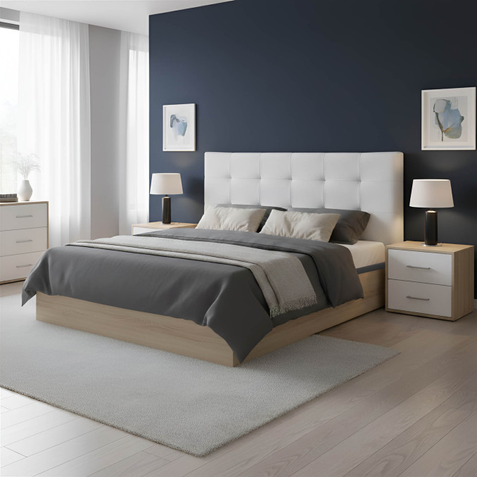 Cabecero Venus y dos mesitas montadas...