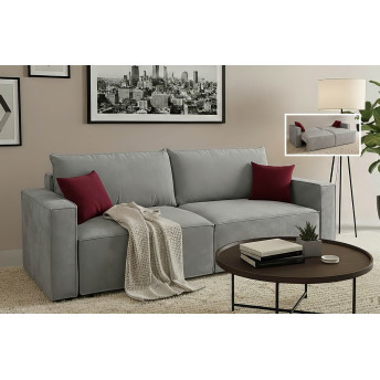 Maxi sofá cama tres plazas beige gris 227 cm