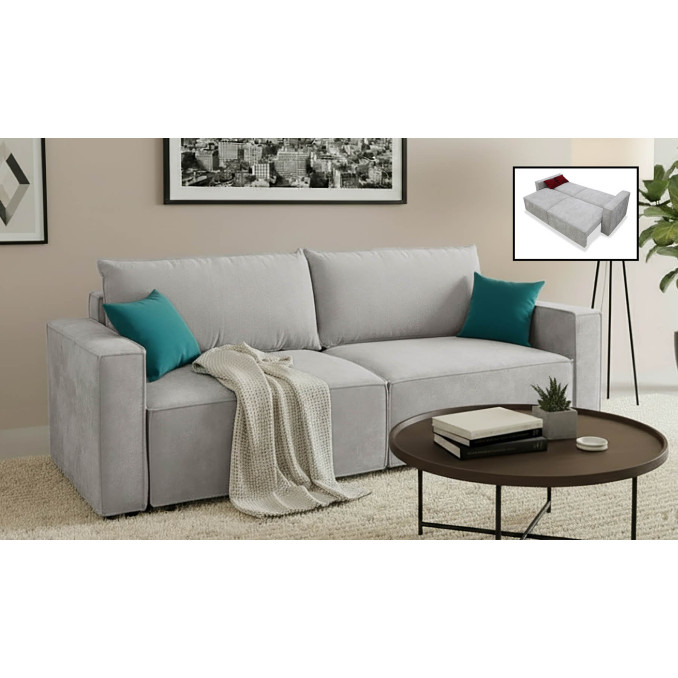 Maxi sofá cama tres plazas beige Beast 227 cm