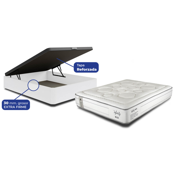 Conjunto canapé blanco y colchón Infinty 135x190